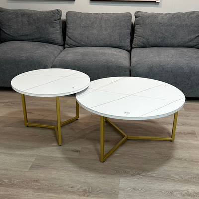 MESA DE CENTRO SET DORADO