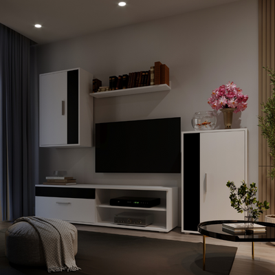 MUEBLE TV BARAT BLANCO/NEGRO