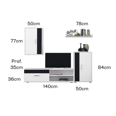 MUEBLE TV BARAT BLANCO/NEGRO