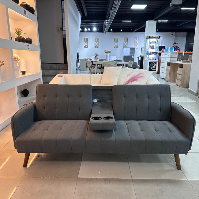 SOFA CAMA GRIS OSCURO