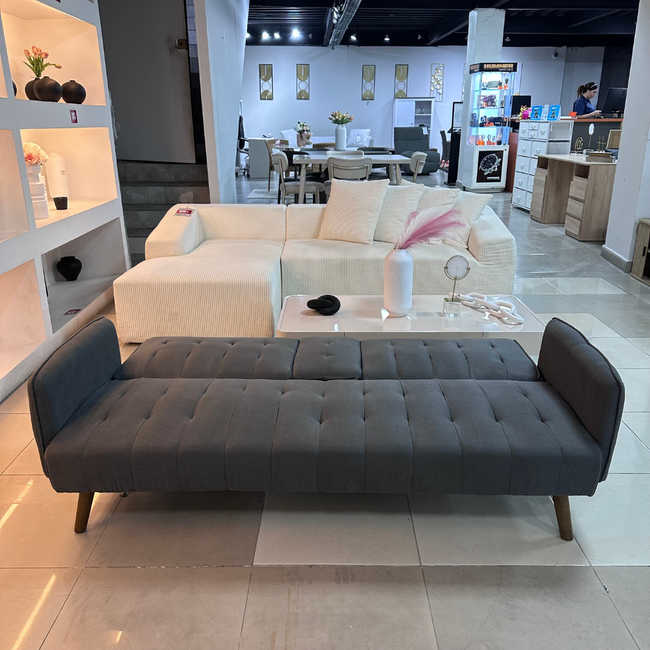 SOFA CAMA GRIS OSCURO