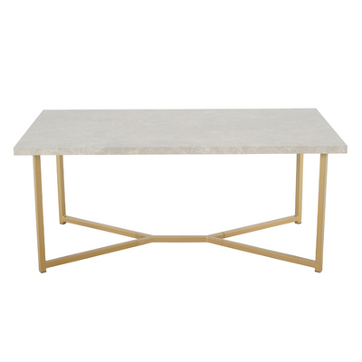 MESA DE CENTRO C/DORADO RECT